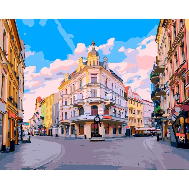 YS BK-00100712 | Картина по номерам 40x50 см Улицы города Торунь