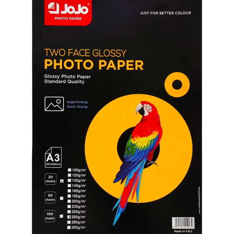 JOJO 95-00003998 | Photo Paper A3 Double-Sided 260gsm 20 Sheets