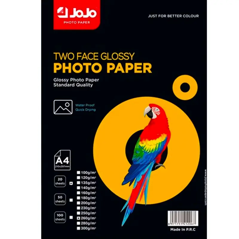 JOJO BK-00101614 | A4 Iki Taraply Fotokağız 260 gsm 20 sany