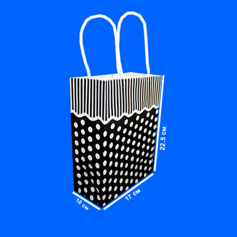 Goroshek BK-00084425 | Paper Bag Black Polka Dot 17x8x23 cm