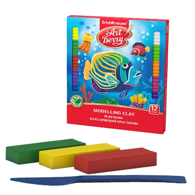 ErichKrause BK-00049403 | Modelling Clay 12 Colors with Aloe Vera 216 g