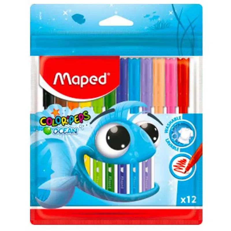 Maped BK-00049129 | Felt-Tip Pens 12 Colors Ergonomic