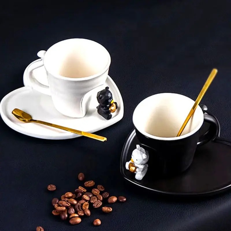 MUG-№2 BK-00081480 | Glass Bear Motif Durable Tableware