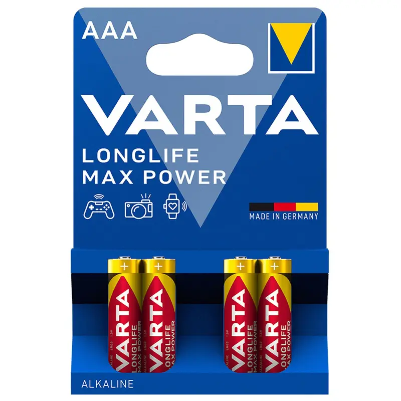 Varta 00-00003915 | AAA батарейки 4 шт. LONGLIFE MAX POWER
