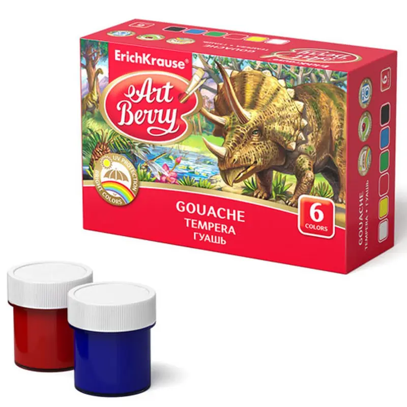 ErichKrause BK-00049397 | Gouache Paint Set UV Brightness Protection 6x20ml