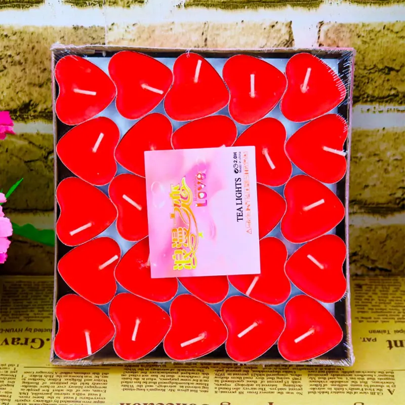 BK BK-00097077 | Heart-shaped Candles Bulk Pack 50 pcs