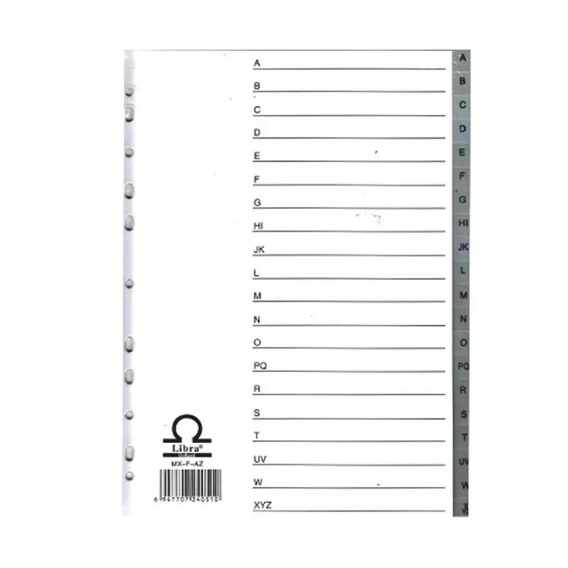 Libra MX-F-AZ | A-Z bölüji A4 kartoçka tablar