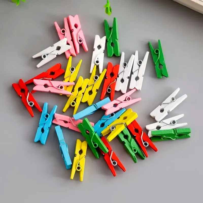 Assorted SB-00000247 | Decorative Pegs Mixed Colors Bulk Pack