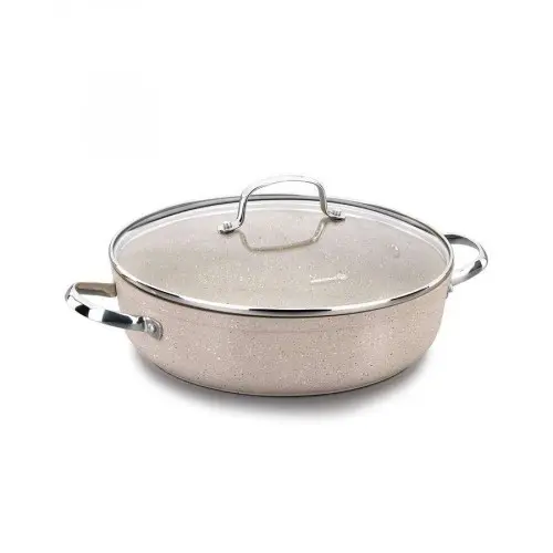 KORKMAZ A1264 | Кастрюля низкая алюминиевая гранитная 28x7,5см 4,0л