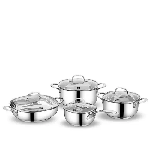 KORKMAZ A2785 | Cookware Set 8 pcs Stainless Steel