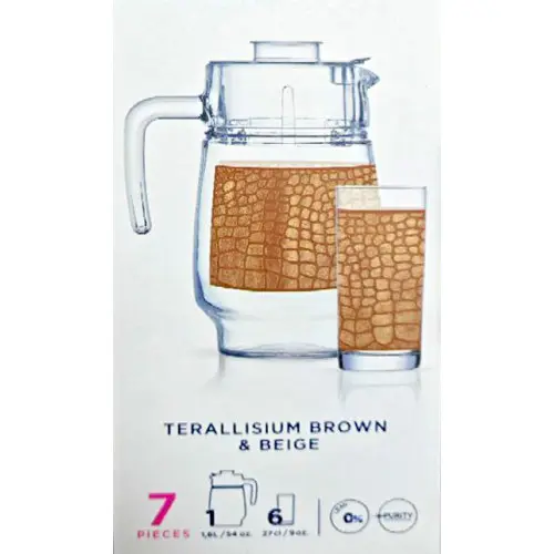 LUMIN X0259 | Drinkware Set 7 Pieces Brow-Beige Glass