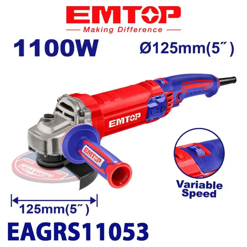 Emtop EAGRS11053 | Angle Grinder 125mm 1100W