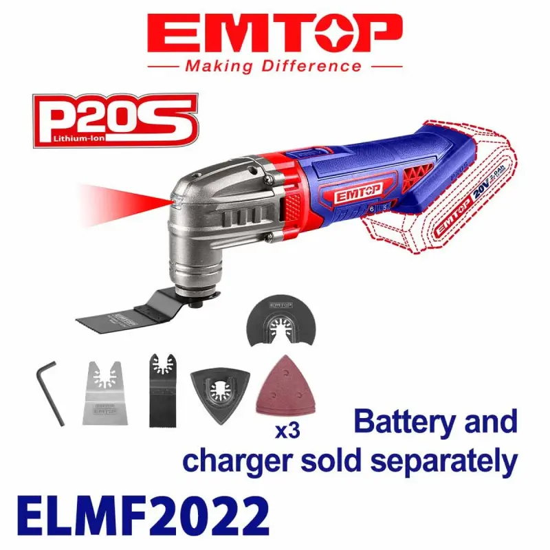 Emtop ELMF2022 | Аккумуляторная шлифмашина 20В (без батареи)