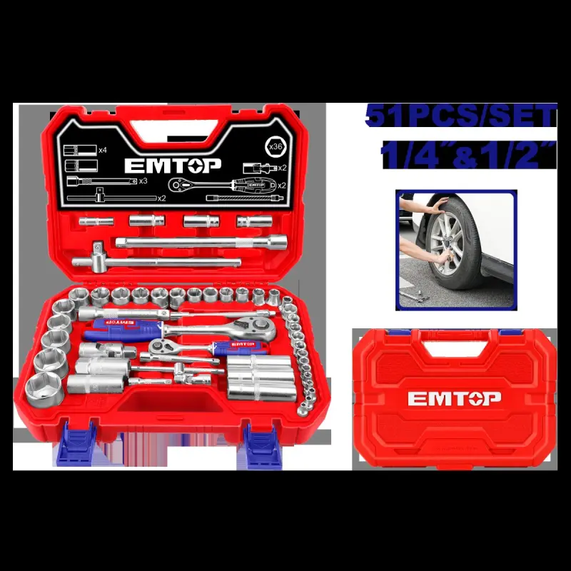 Emtop ESKT42511 | Açar Toplumy 51 bölek Hrom-Wanadiý