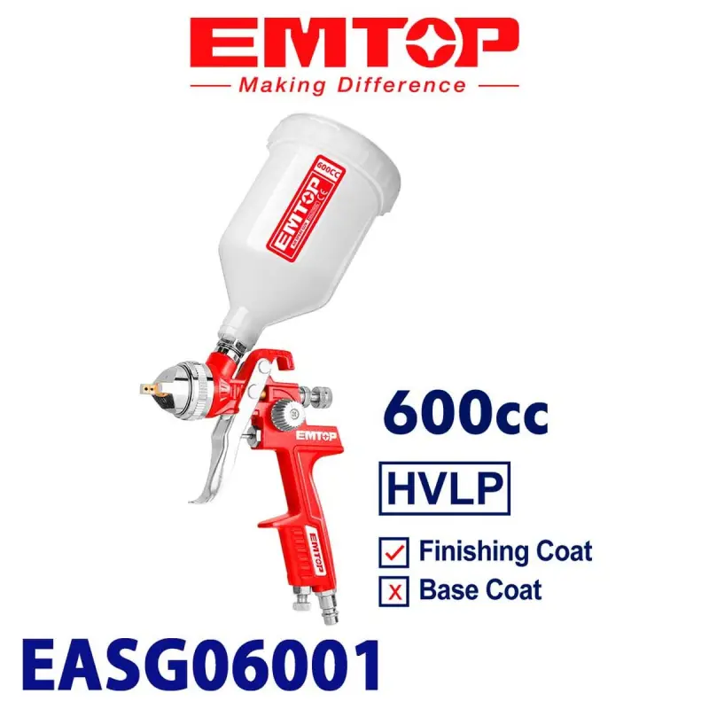 Emtop EASG06001 | Spray Gun 1.4mm 600cc