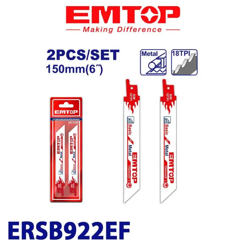 Emtop ERSB922EF | Metal üçin byçgy nasadkasy 150mm 6TPI