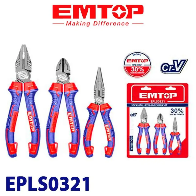 Emtop EPLS0321 | Pliers Set 3pcs Cr-V II