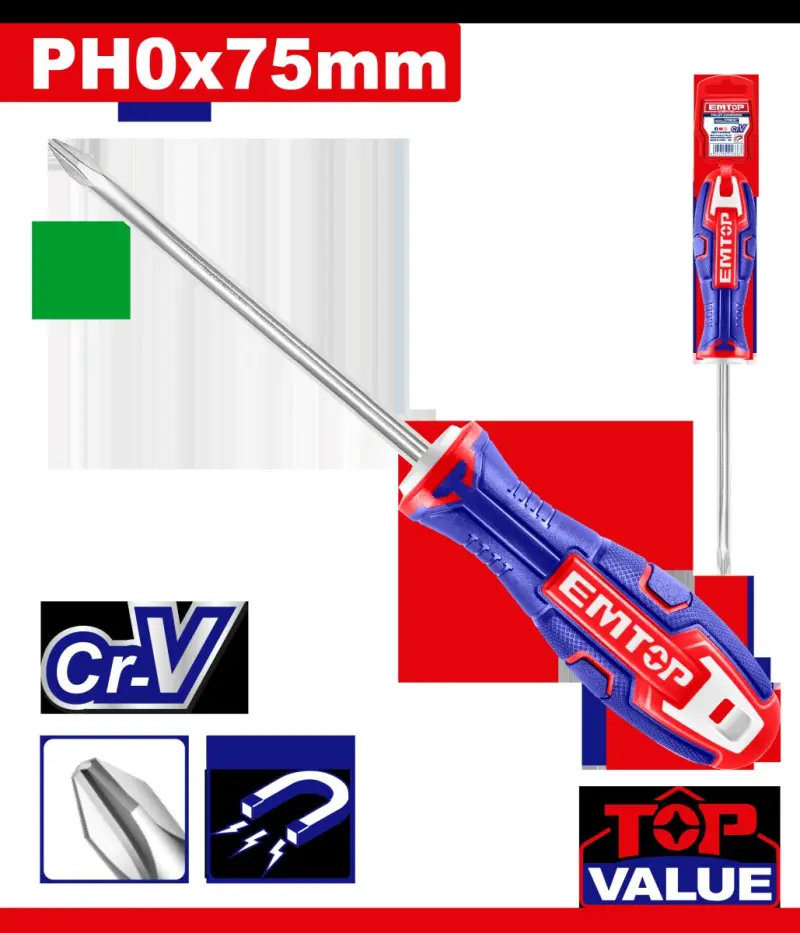 Emtop ESDRPH0075 | Отвертка Phillips 3.0мм x 75мм