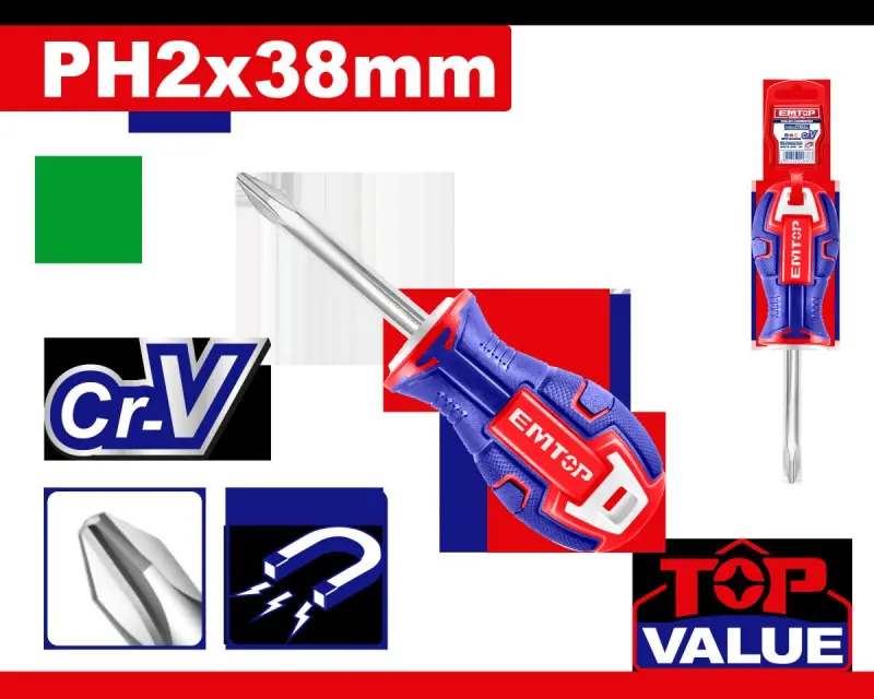 Emtop ESDRPH2038 | Tornavida Phillips (+) 6.0mm 38mm