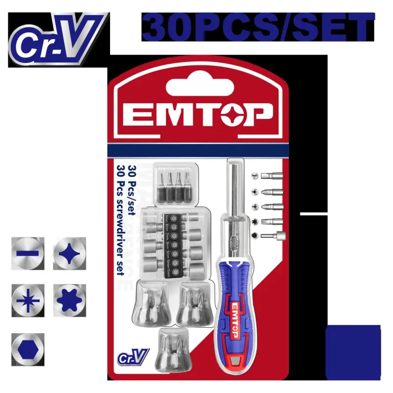 Emtop EBST03006 | Buraw Bit Toplumy 30 sany Hrom-Wanadiý
