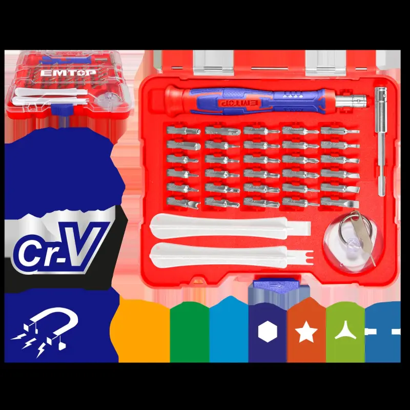 Emtop EBST03702 | Atwertka hem Nasadka Toplumy 37 sany Hrom-Wanadiý