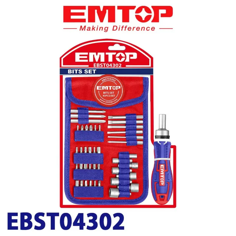 Emtop EBST04302 | Buraw Nasadka Toplumy 43 bölek Hrom-wanadiý