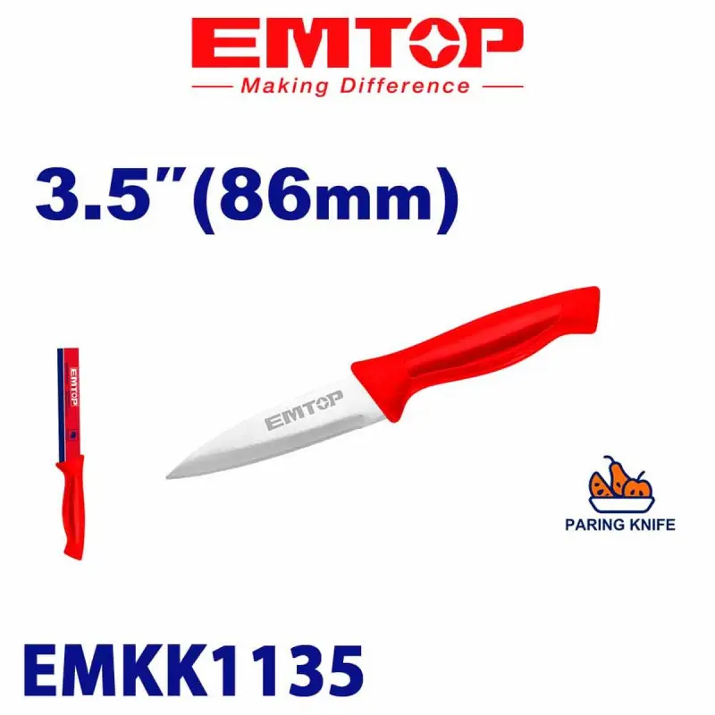 Emtop EMKK1135 | Кухонный нож 86 мм из нержавеющей стали, опт-упаковка