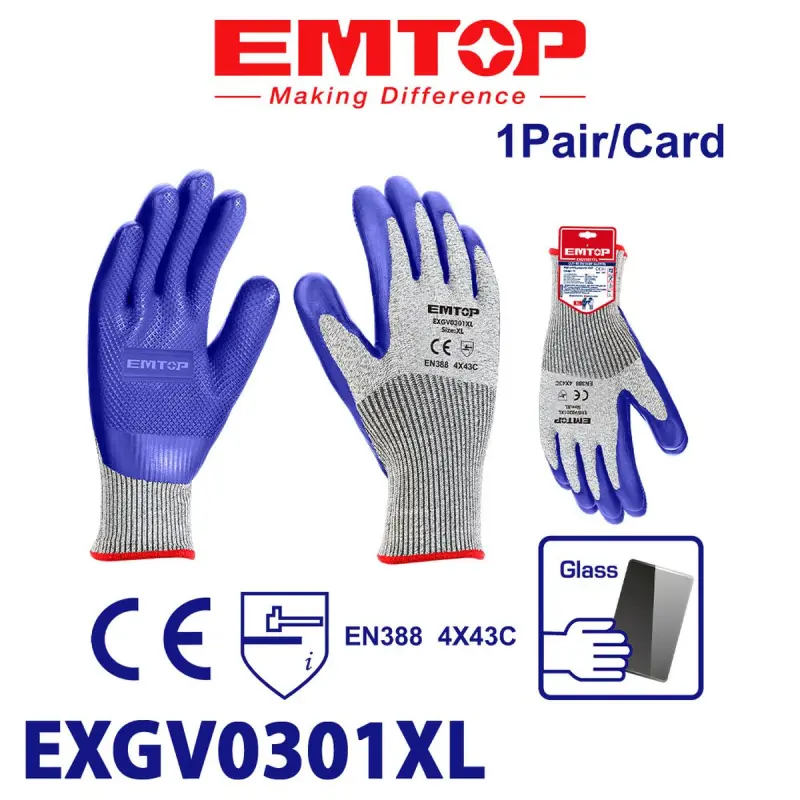 Emtop EXGV0301XL | Rubber Gloves XL Industrial Pack 120 pcs