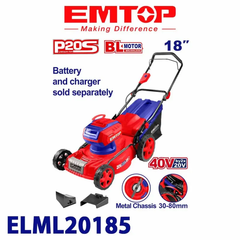 Emtop ELML20185 | Çop Biçer 18'' 40V Simsiz (Batareýasyz)