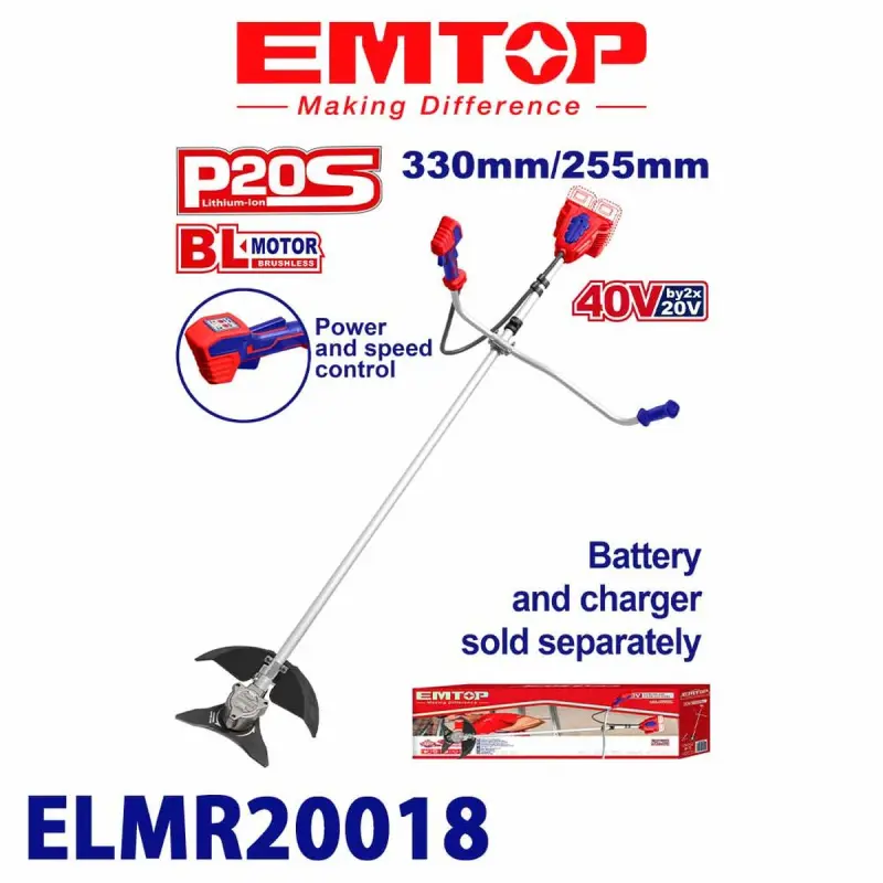 Emtop ELMR20018 | Lawnmower 40V Cordless (No Battery)