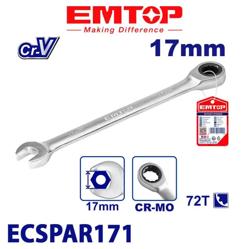 Emtop ECSPAR171 | Tizlikli Açar 17mm Cr-V