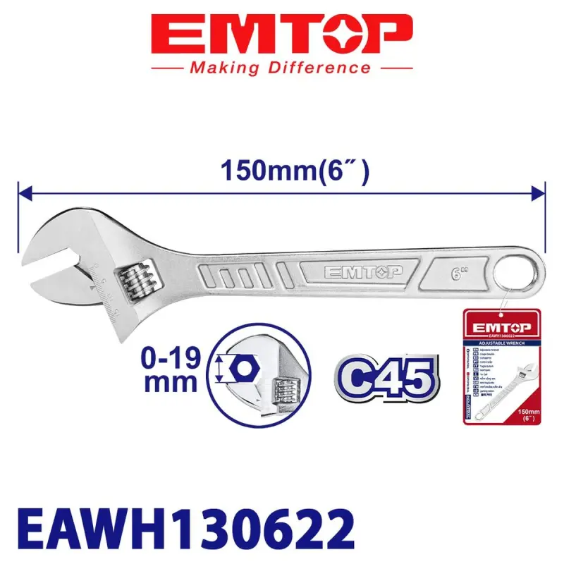Emtop EAWH130622 | Açylýan Açar 150 mm Hrom