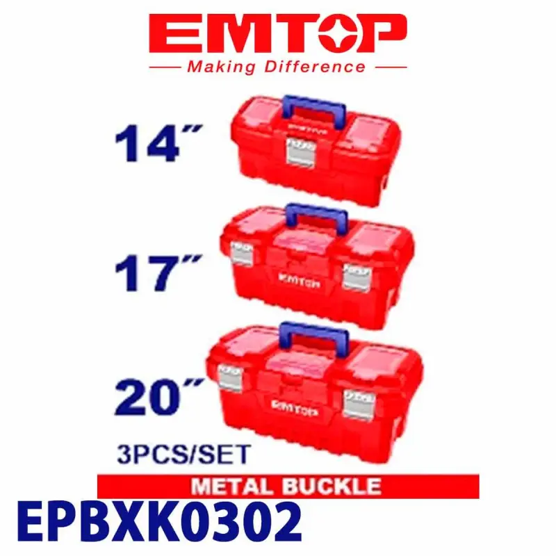 Emtop EPBXK0302 | Tool Box Set 3 pcs Durable Plastic