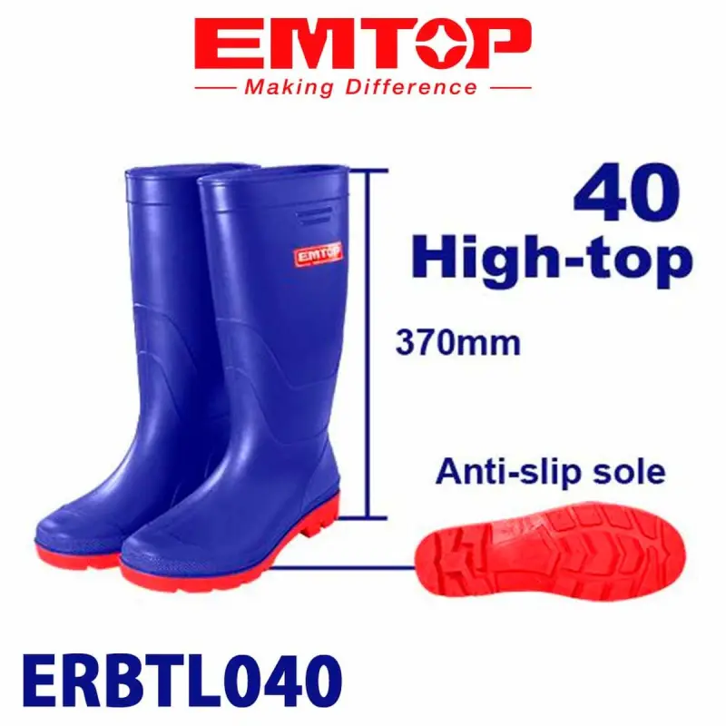 Emtop ERBTL040 | Rubber Boots Size 40 Waterproof Blue