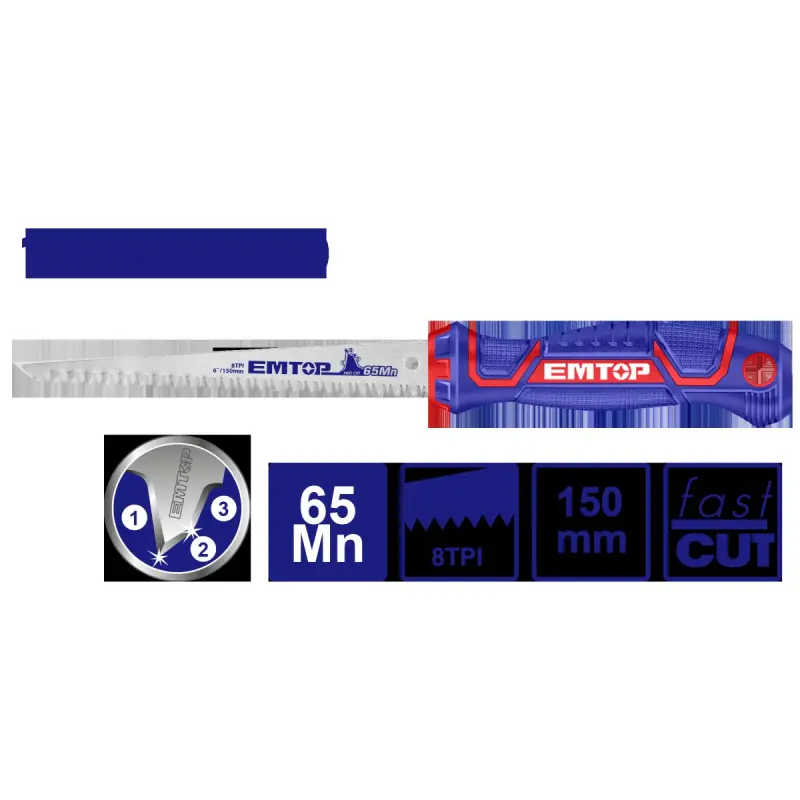 Emtop EHASW1501 | Hand Saw 150mm Steel Blade