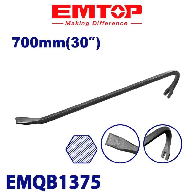 Emtop EMQB1375 | Crowbar 700mm Heavy-Duty Steel