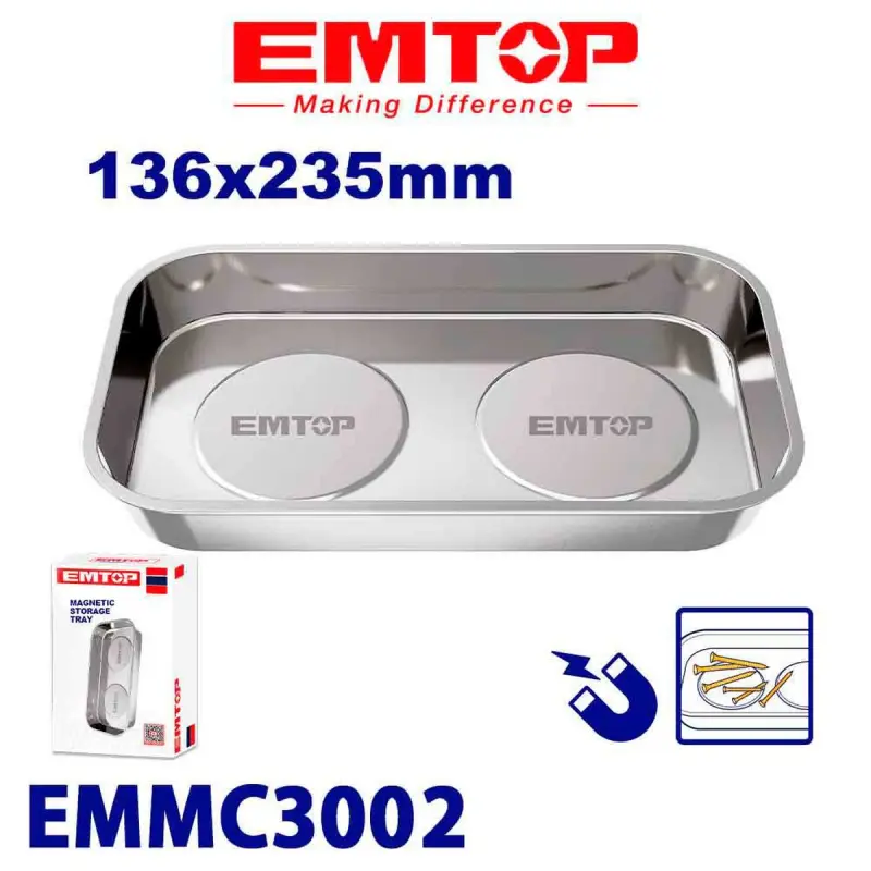 Emtop EMMC3002 | Magnetic Steel Drip Tray 136x235mm