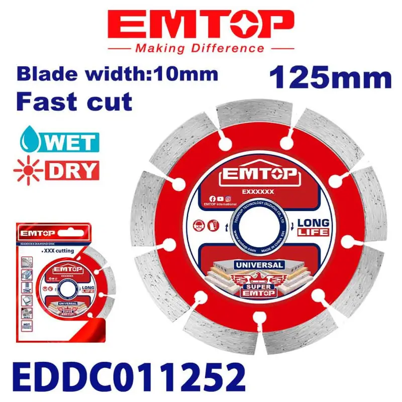 Emtop EDDC011252 | Диск по бетону 125x22.2 мм 10 мм