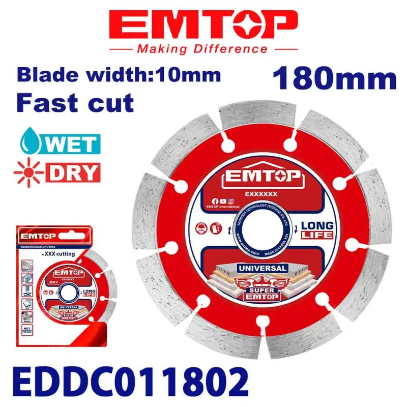 Emtop EDDC011802 | Диск по бетону 180 мм