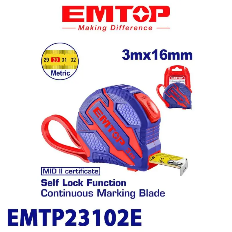 Emtop EMTP23102E | Ölçeg Lentasy 3m x 16mm