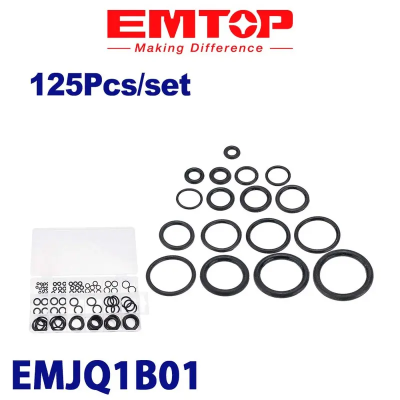 Emtop EMJQ1B01 | Rubber Oil Seal Mix Set 125pcs