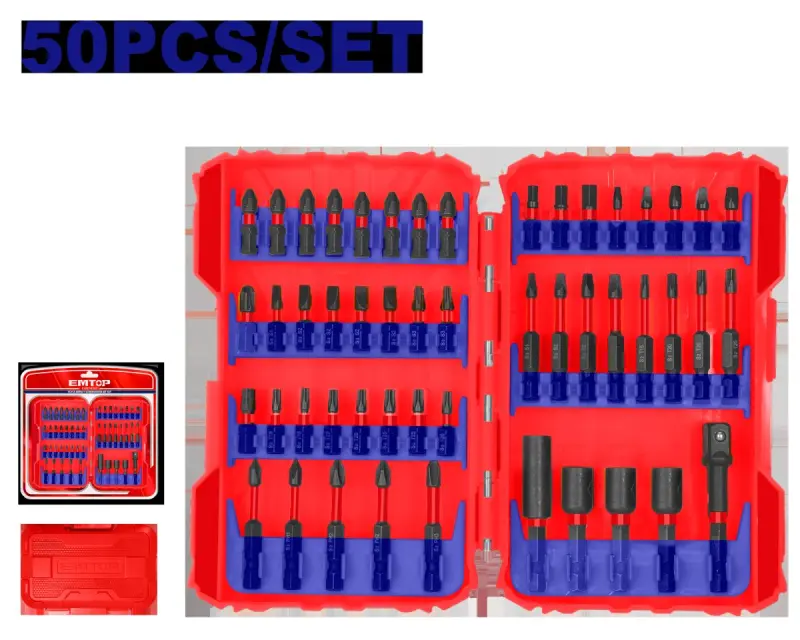 Emtop ESBT05001 | Набор бит 50 шт. PH PZ SL хромванадий