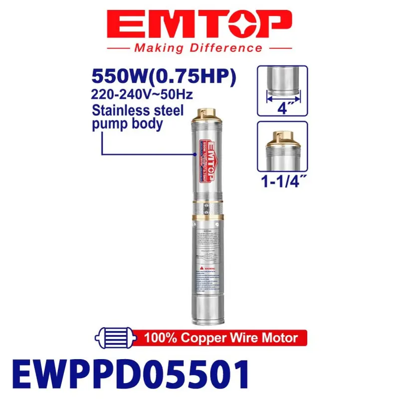 Emtop EWPPD05501 | Глубинный насос 64M 6,0 м³/ч