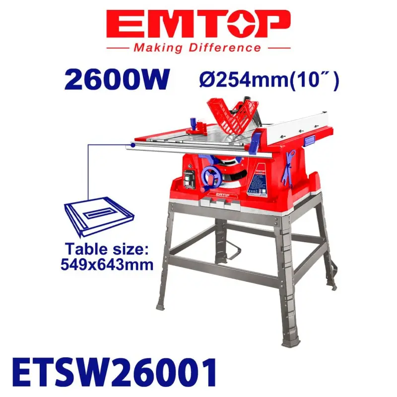 Emtop ETSW26001 | Stol pilasy 254mm 2600W