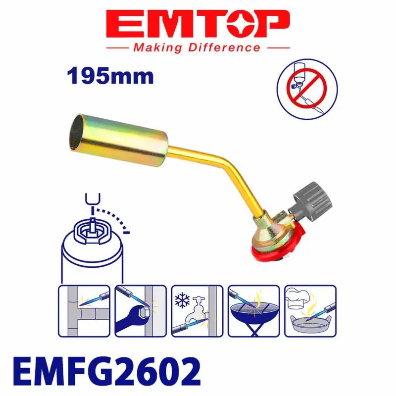 Emtop EMFG2602 | Газовая горелка (без баллона) Компактное промышленное использование