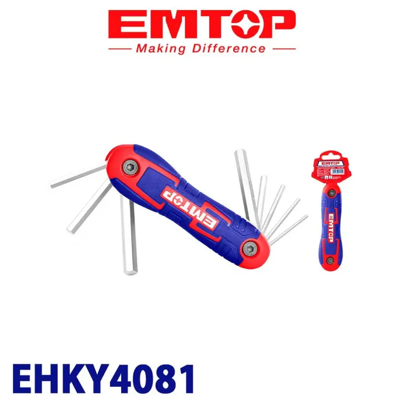 Emtop EHKY4081 | Hex Key Set 8in1 Alloy Steel