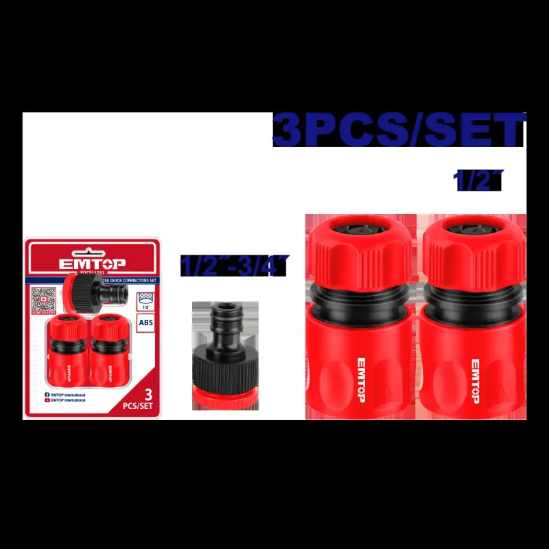 Emtop EQCS11231 | Hose Nozzle Set 3pcs 1/2 Inch