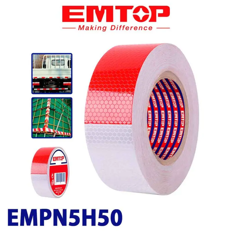 Emtop EMPN5H50 | Отражающая лента 25м x 50мм для безопасности