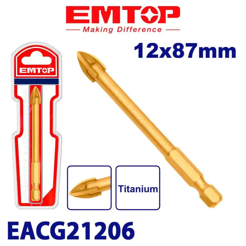 Emtop EACG21206 | Titanyň aýna buraw 12x87 mm