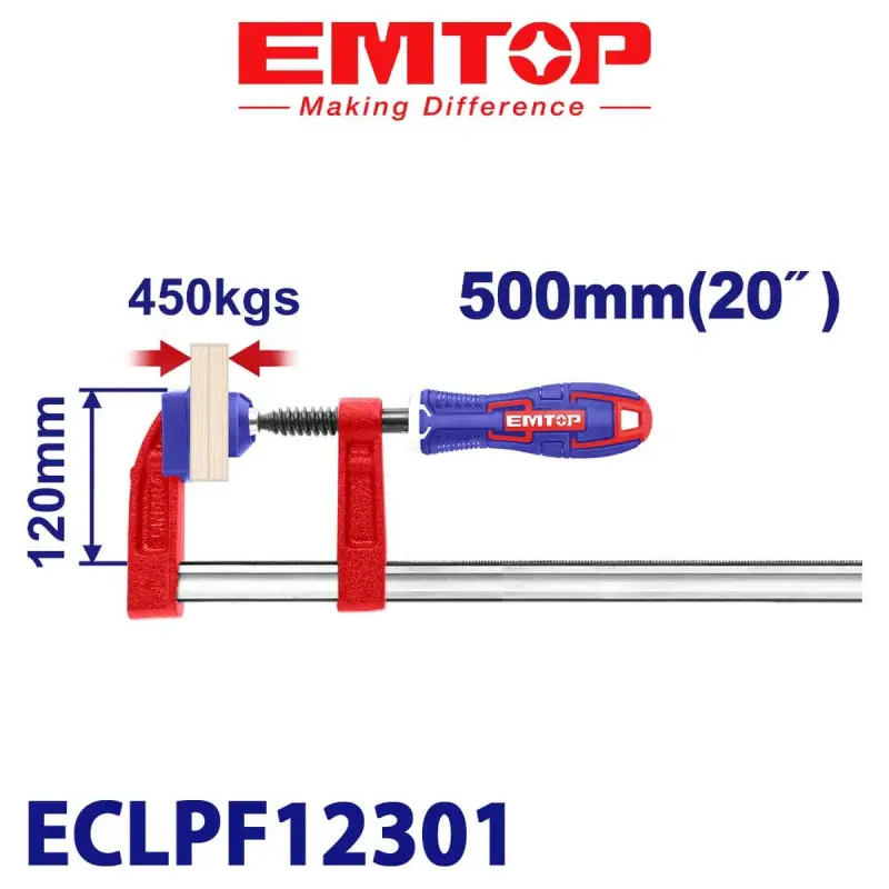 Emtop ECLPF12301 | Тиски слесарные 120x500мм усиленные